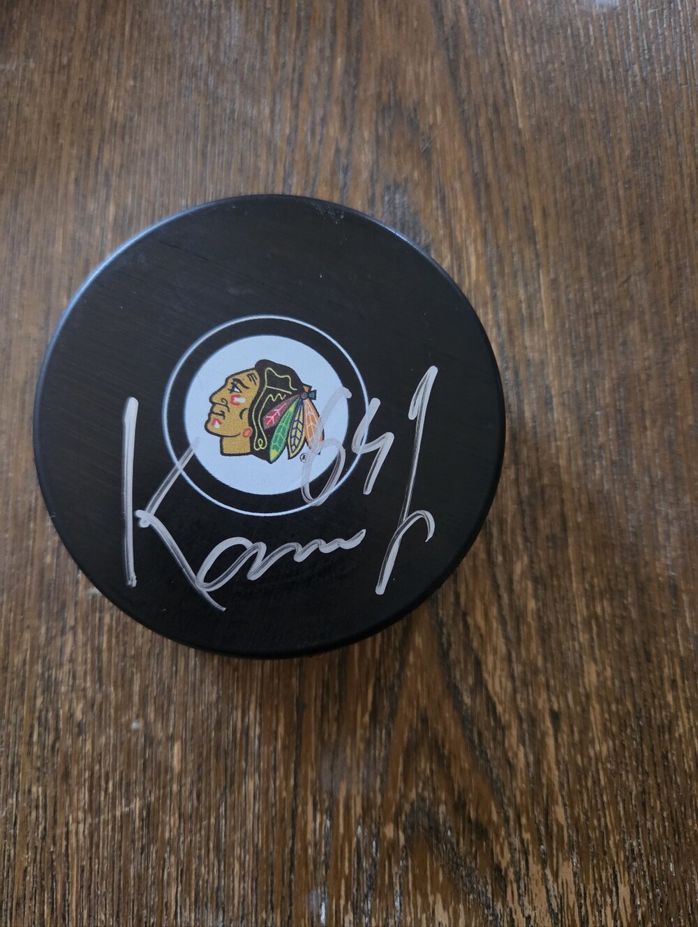 Chicago Blackhawks David Kampf Autographed Puck - Player-Signed with Team COA